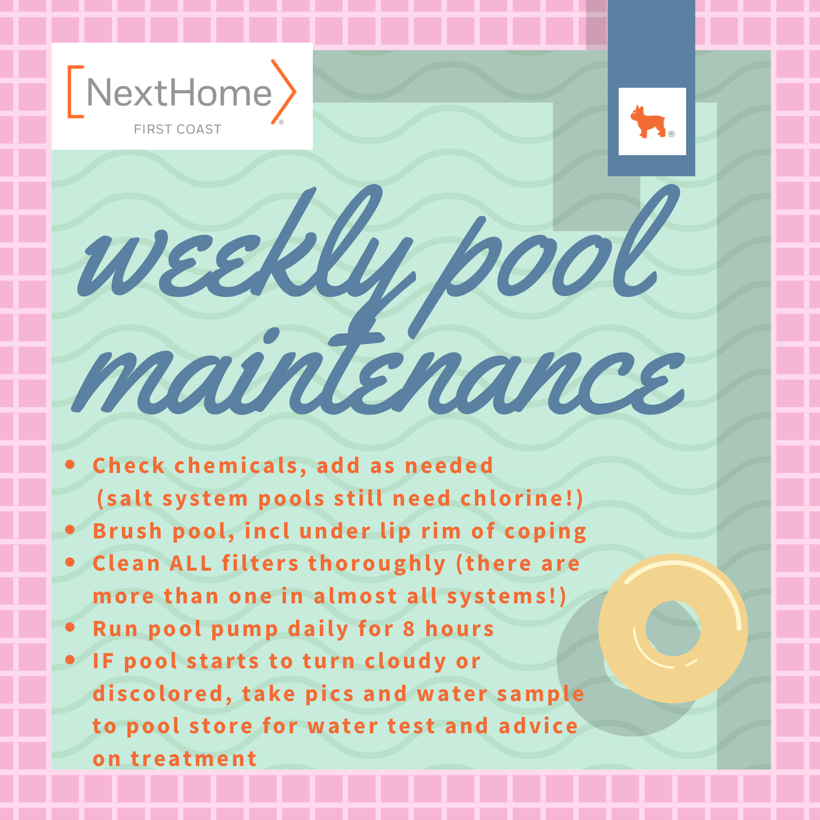 Pool maintenance to do list for an always 